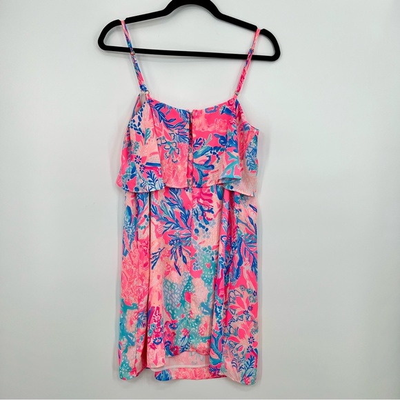 Lilly Pulitzer Lexi Mini Dress Light Paschia Pink Aquadesiac Coral Floral Medium - Picture 7 of 12